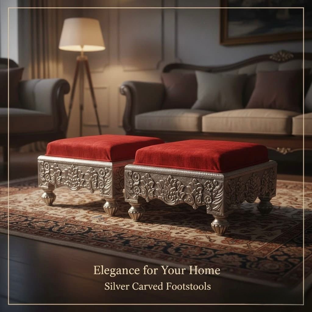 Germen silver stool red Saquare 
